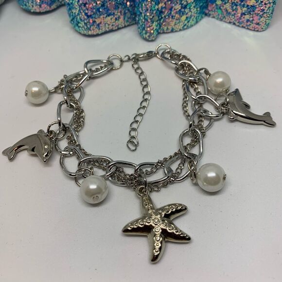 (O1) Dolphin & Starfish Bracelet/Anklet - Picture 2 of 4